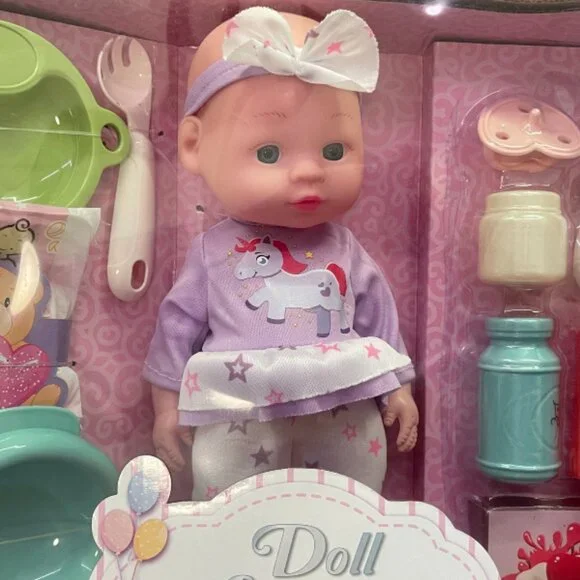 12'' Baby Doll and Clothes Accessories Playset with Feeding Bottle Pacifier Xmas - Picture 4 of 4